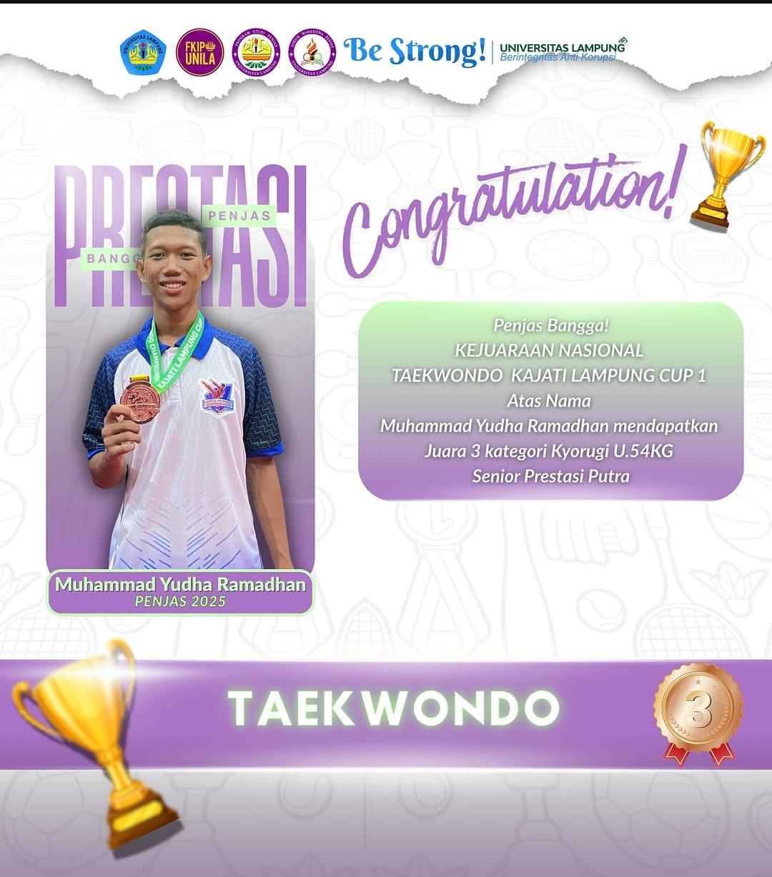 Foto prestasi KEJUARAAN NASIONAL TAEKWONDO KAJATI LAMPUNG CUP 1